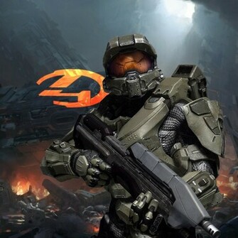 Rendered Bits Halo iPad Wallpaper