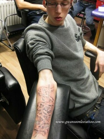 Rose Tattoo With Smokes Background On Armgwan Soon Lee