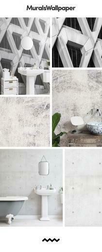 Grey Farmhouse Bathroom Ideas Created With Rustic Concrete Effect