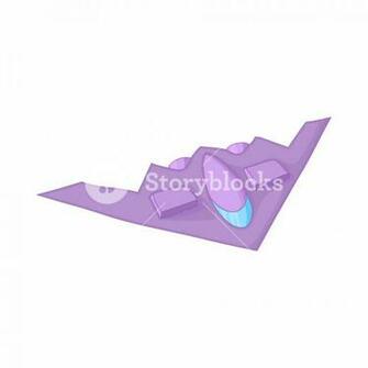 Stealth Bomber Icon In Cartoon Style On A White Background Royalty