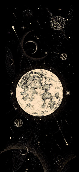 Vintage Moon Space Wallpaper R AmoledBackground