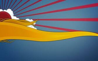 Blue Clouds Landscapes Sun Red Orange Vector Wallpaper Space