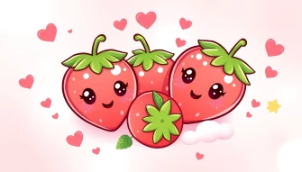 Kawaii Strawberry Wallpaper