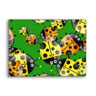 Cute Cartoon Yellow Orange Ladybug Wallpaper Envelope