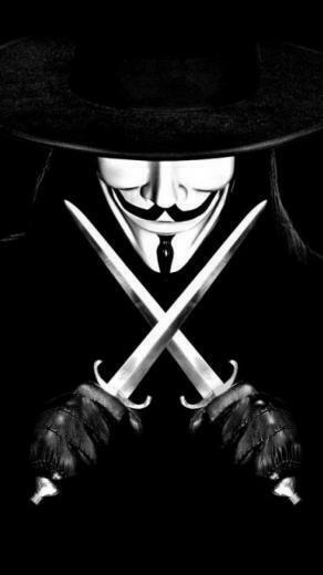 Anonymous Mask Wallpaper With Hat And Knife For iPhone HD