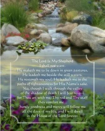 Psalm Verse With Pond Lake And Rocks Background Picture