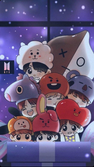 Bts Cartoon Wallpaper