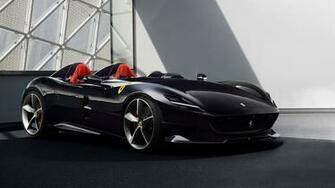 Black Ferrari Monza Background Wallpaper