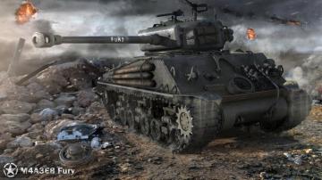 Image World Of Tanks Tank M4a3e8 Fury Vdeo Game