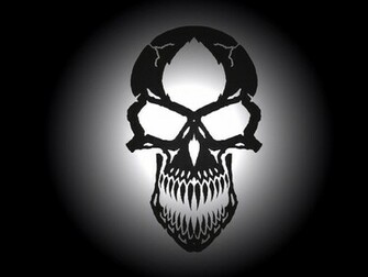 Scary Skulls Wallpaper Backlighted Black Skull