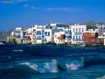 City Mykonos Cyclades Islands Greece Desktop Wallpaper Nr