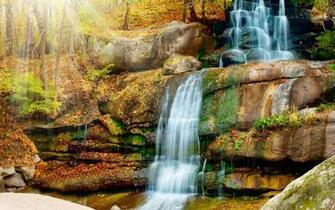 Wallpaper Scenery Waterfall Cascade Park HD