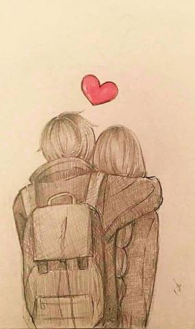 In Your Arms Cute Couple Drawings Anime