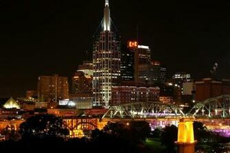 Cities Usa Nashville Tennessee Night City Houses Skyscrapers
