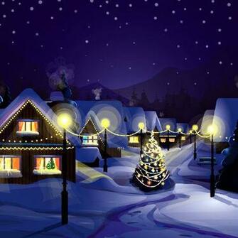 Vector Of Winter Landscape Wallpaper For iPad