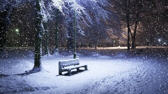 Christmas Scenery Wallpaper Snowing Chair Park Screensaver