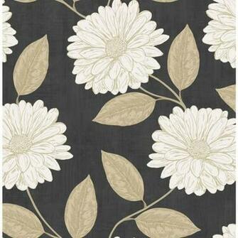 Wilko Gerbera Wallpaper Black At