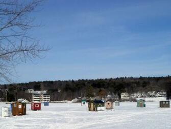 Lake Winnipesaukee Ice Fishing Desktop Wallpaper