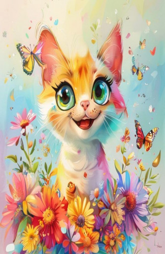 Cute Cartoon Cat Wallpaper