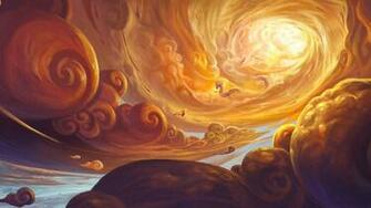 Fantasy Art Of Chinese Dragon Shuttling In Clouds