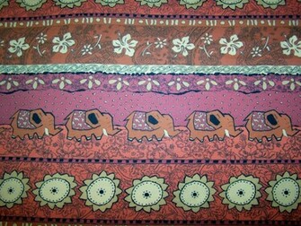 Tribal Print Elephant Background Sample Rust Brown Beige