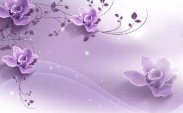 3d Look Purple Flowers Wallpaper Mural Wallmur