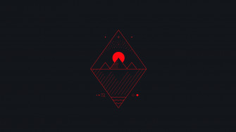 Wallpaper Dark Minimal Mountains Full HD