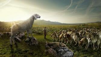Wolf People Men Males Landscapes Sky Mountains Wallpaper Background