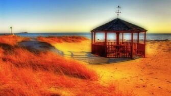 Beach Hut Wallpaper