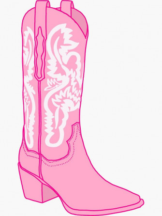 Pink Cowgirl Boot Sticker By Addi Alexander