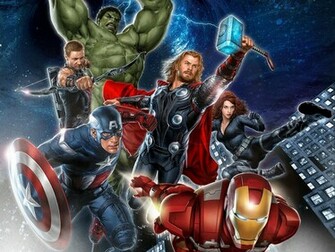 Avengers Action Shot Wallpaper Background