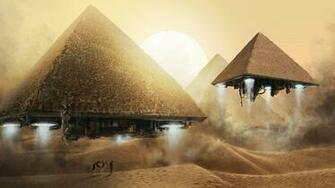 Pyramids Fantasy Desktop Wallpaper