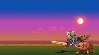 Pixel Finn And Jake Adventure Time Wallpaper