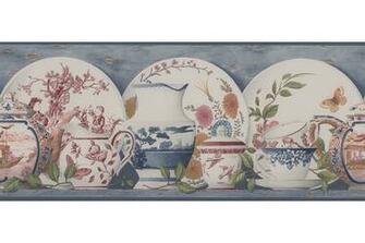 Home Grey China Toile Wallpaper Border
