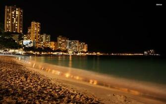 Waikiki Beach At Night Wallpaper World