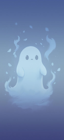 Sad Ghost Dark Blue Wallpaper Aesthetic Halloween