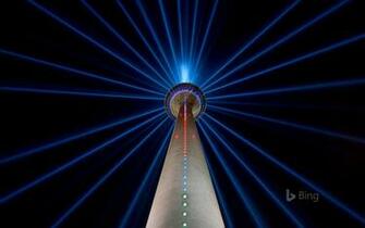 The Rheinturm At Night In D Sseldorf Germany Bing Wallpaper