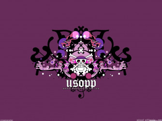 Purple Background With Usopp Logo One Piece Anime 720p