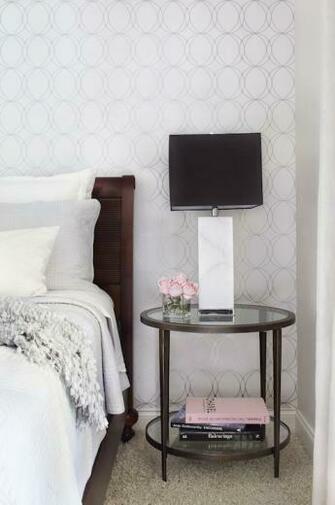 Darcy Wallpaper Transitional Bedroom Krista Watterworth Design