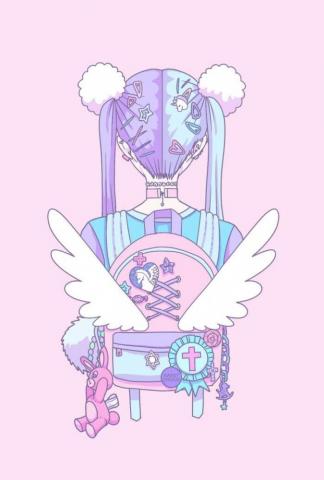 Pastel Goth Anime Girl Wallpaper Teahub Io