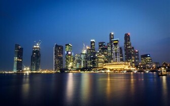 Skyscrapers At Night Desktop Wallpaper Background