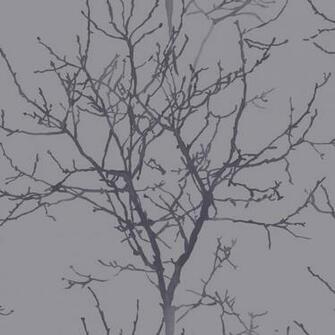 Grandeco Aurora Grey Tree Trail On Metallic Wallpaper 10m Roll