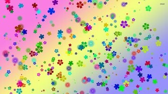 Colorful Flowers Wallpaper Vector