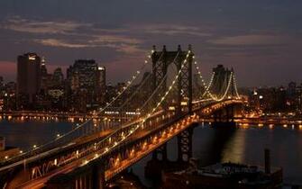 Wallpaper Brooklyn Bridge New York Night Manhattan
