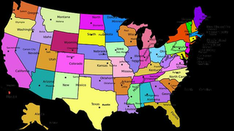 Usa Capitals Map United States Geography Public Domain