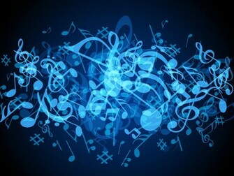 Blue Music Notes Background