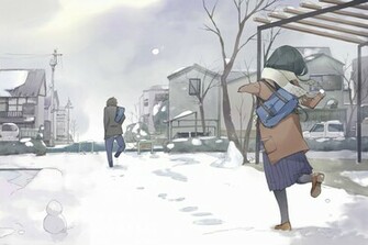 Japan Winter Wallpaper Season Artwork Anime
