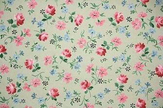 Floral Wallpaper With Pink Roses And Blue Flowers Raining Down By