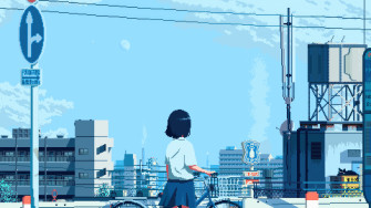 School Girl Anime Pixel Art Wallpaper HD 4k