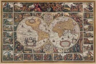 Old World Map Desktop Background Wall Mural